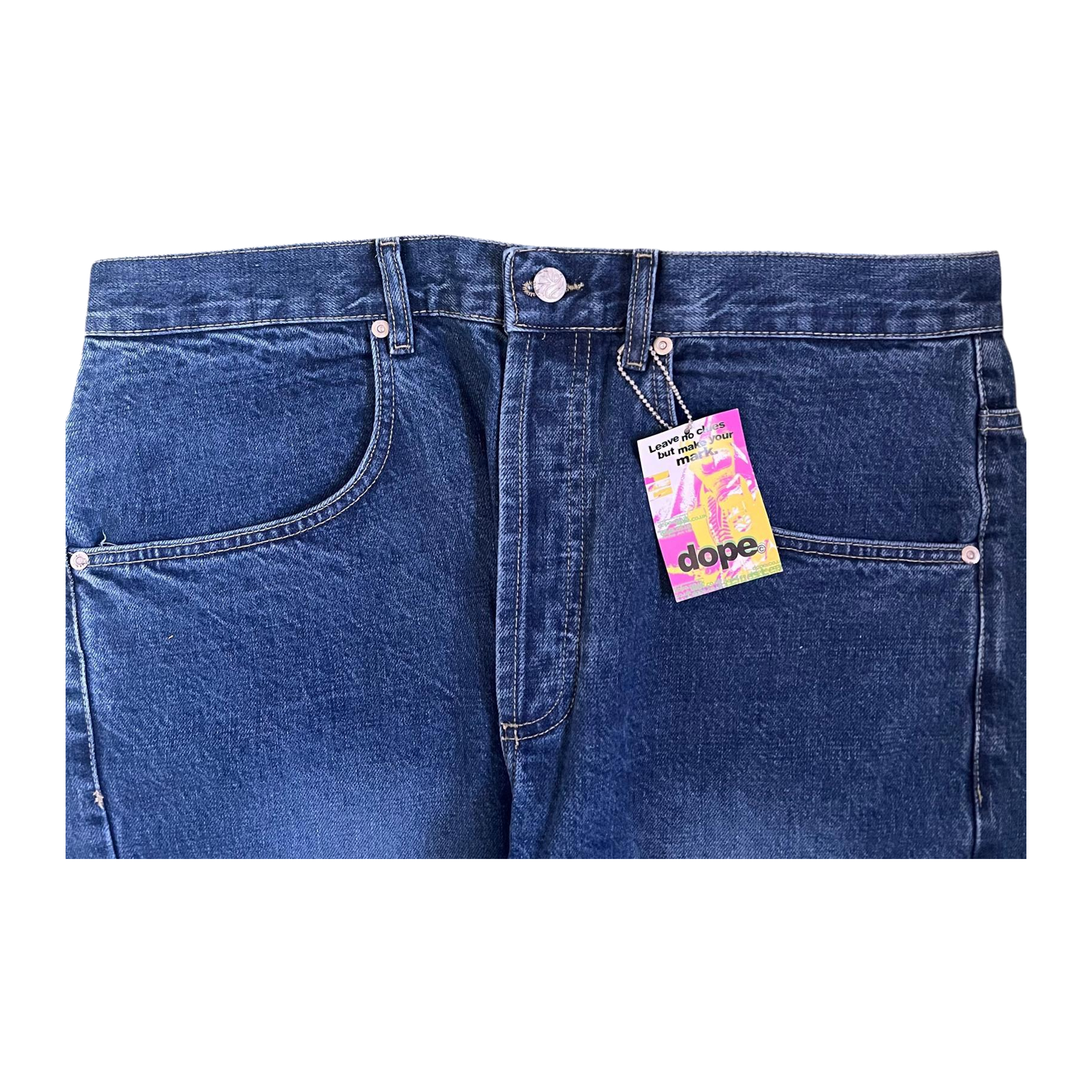 Dope Silvester Blast Wash Men's Y2K New with Tag Straight Leg Denim Jean W32 L32