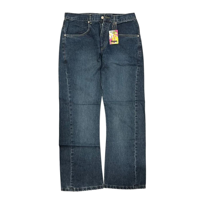 Dope Dirk Blast Wash Men's Y2K New with Tag Straight Leg Denim Jean W32 L32