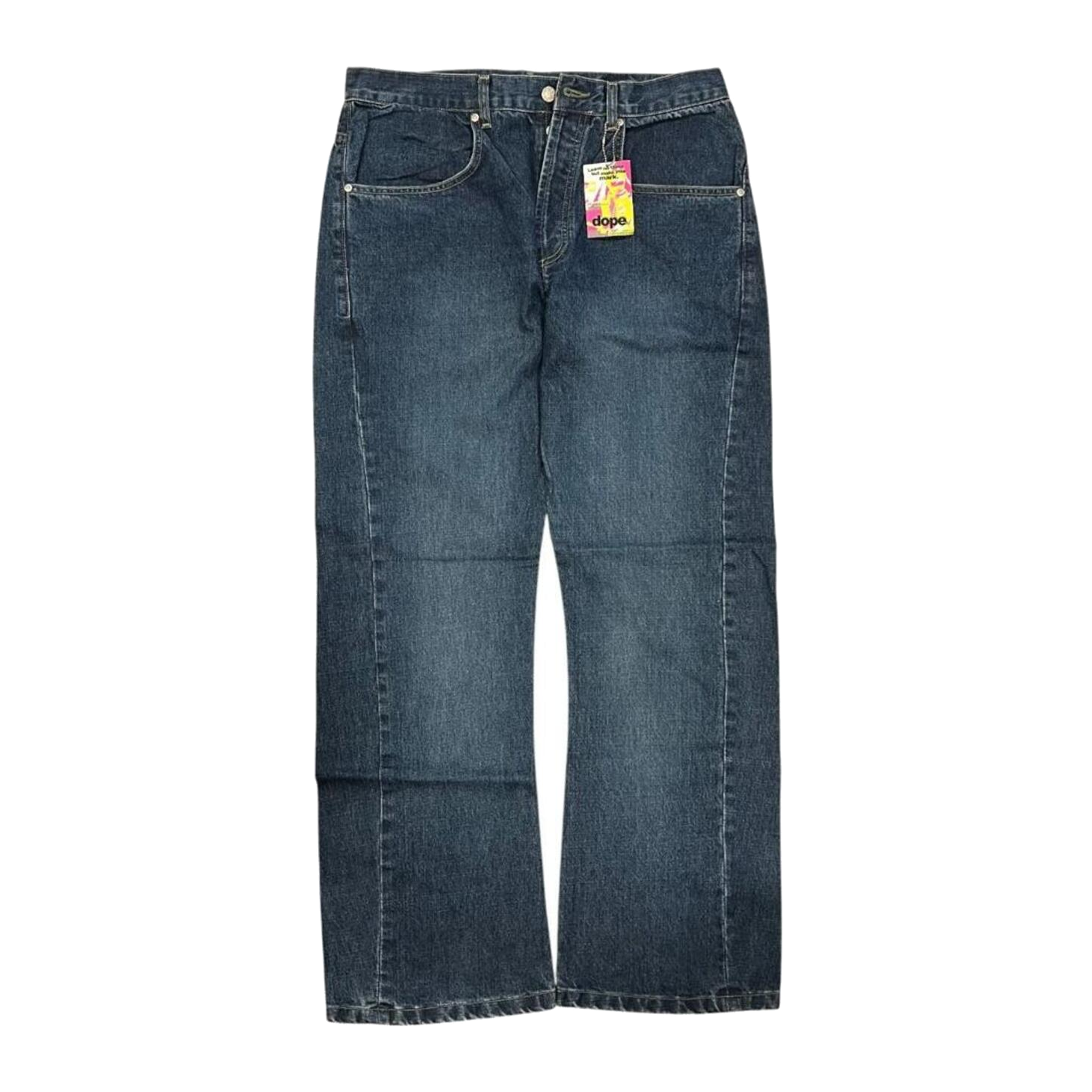 Dope Dirk Blast Wash Men's Y2K New with Tag Straight Leg Denim Jean W36 L32