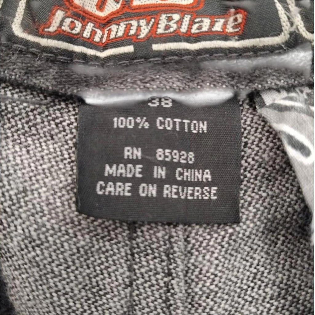 Johnny Blaze Y2K Hip Hop Relaxed Fit Denim Jeans Black W29 L24