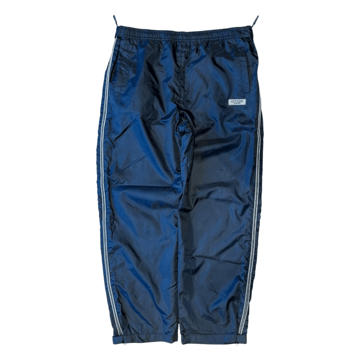 Leyton House Vintage Y2K Korea Fleece Lined Full Zip Track Pants Navy L