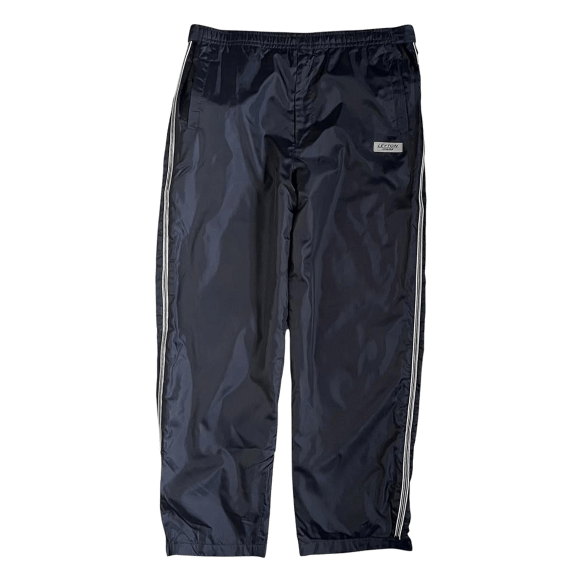 Leyton House Vintage Y2K Korea Fleece Lined Full Zip Track Pants Navy L