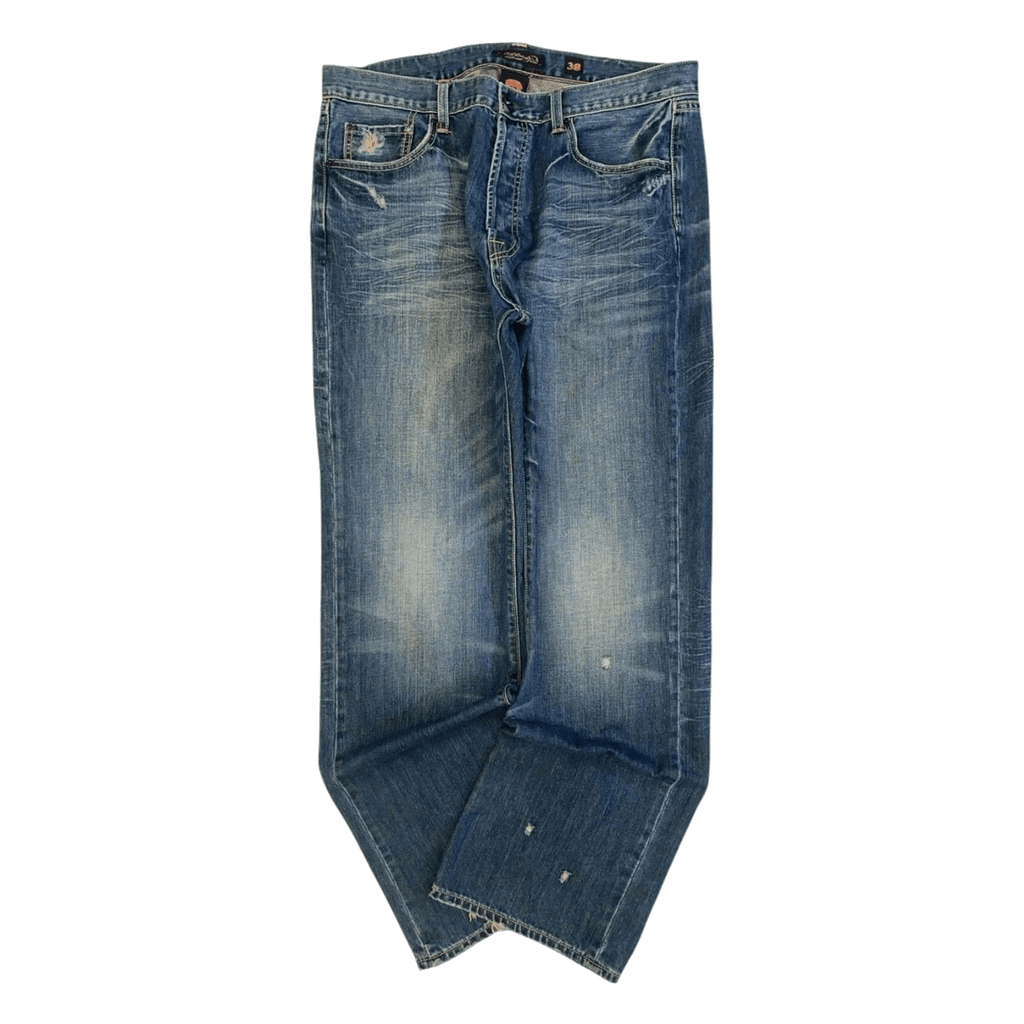 Ed Hardy Y2K Embroidered Distressed Denim Jeans W38 L34
