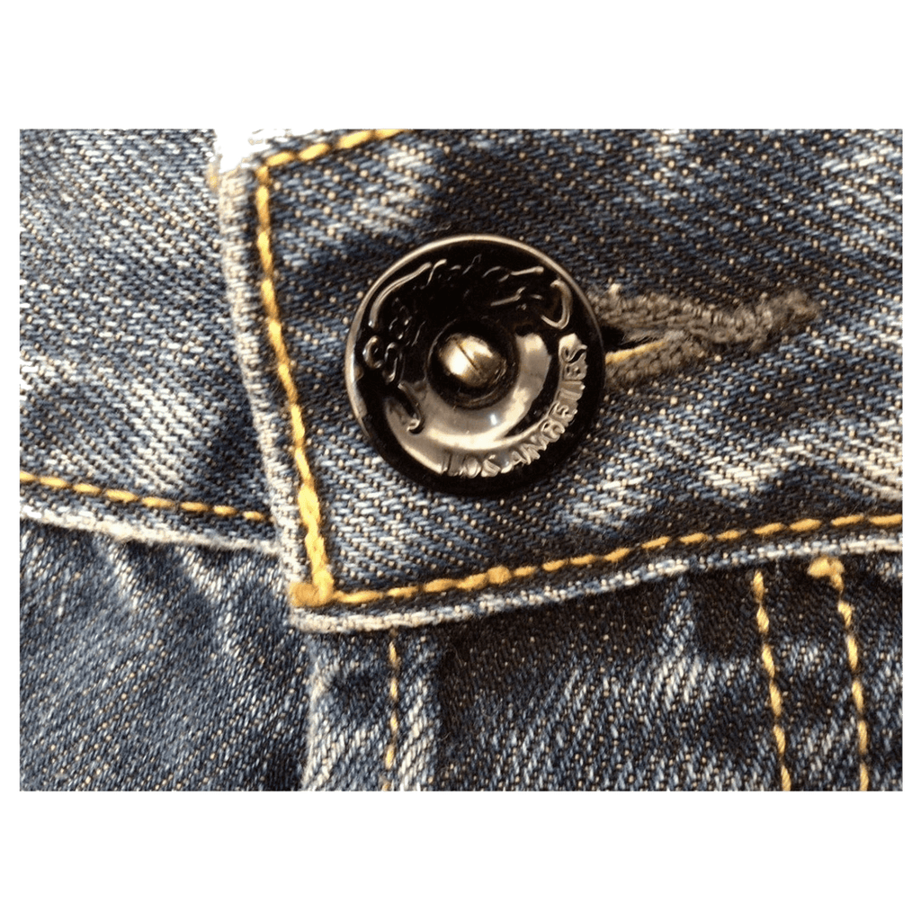 Ed Hardy Y2K Embroidered Distressed Denim Jeans W38 L34