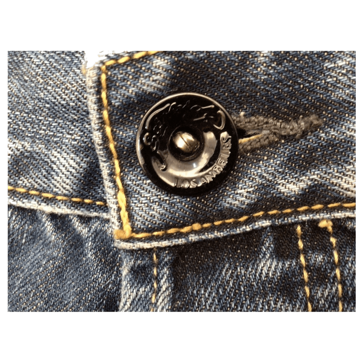 Ed Hardy Y2K Embroidered Distressed Denim Jeans W38 L34