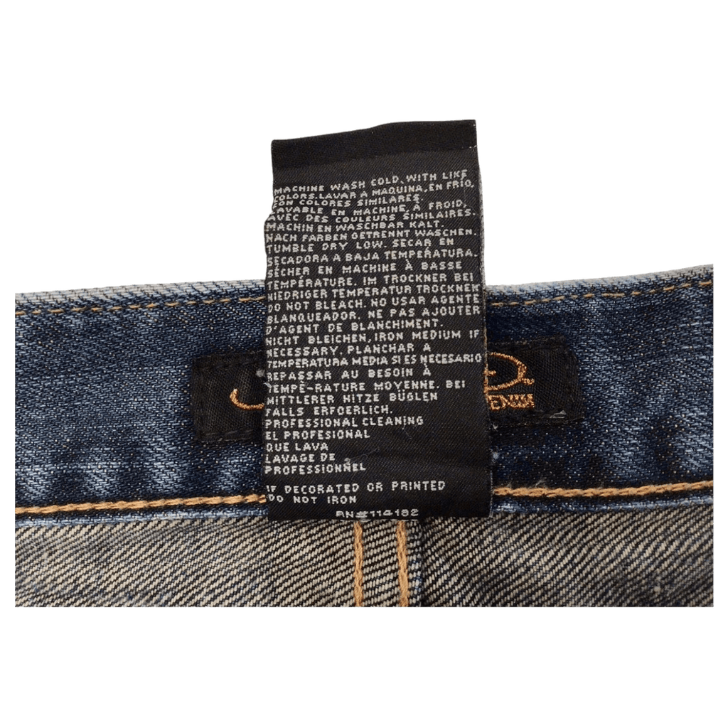 Ed Hardy Y2K Embroidered Distressed Denim Jeans W38 L34