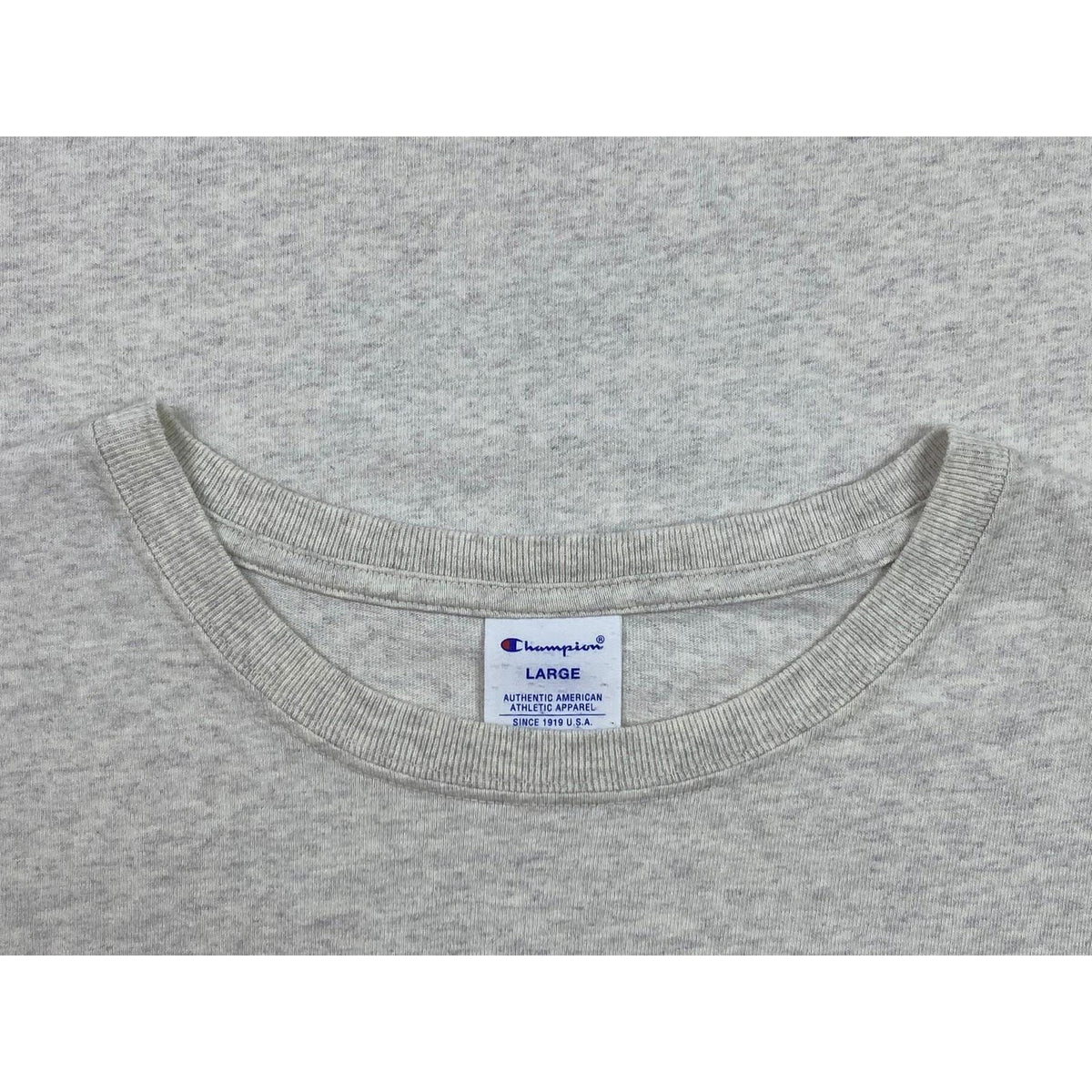 Vintage Champion 90s Front Pocket Grey Short Sleeve T Shirt Grey L
