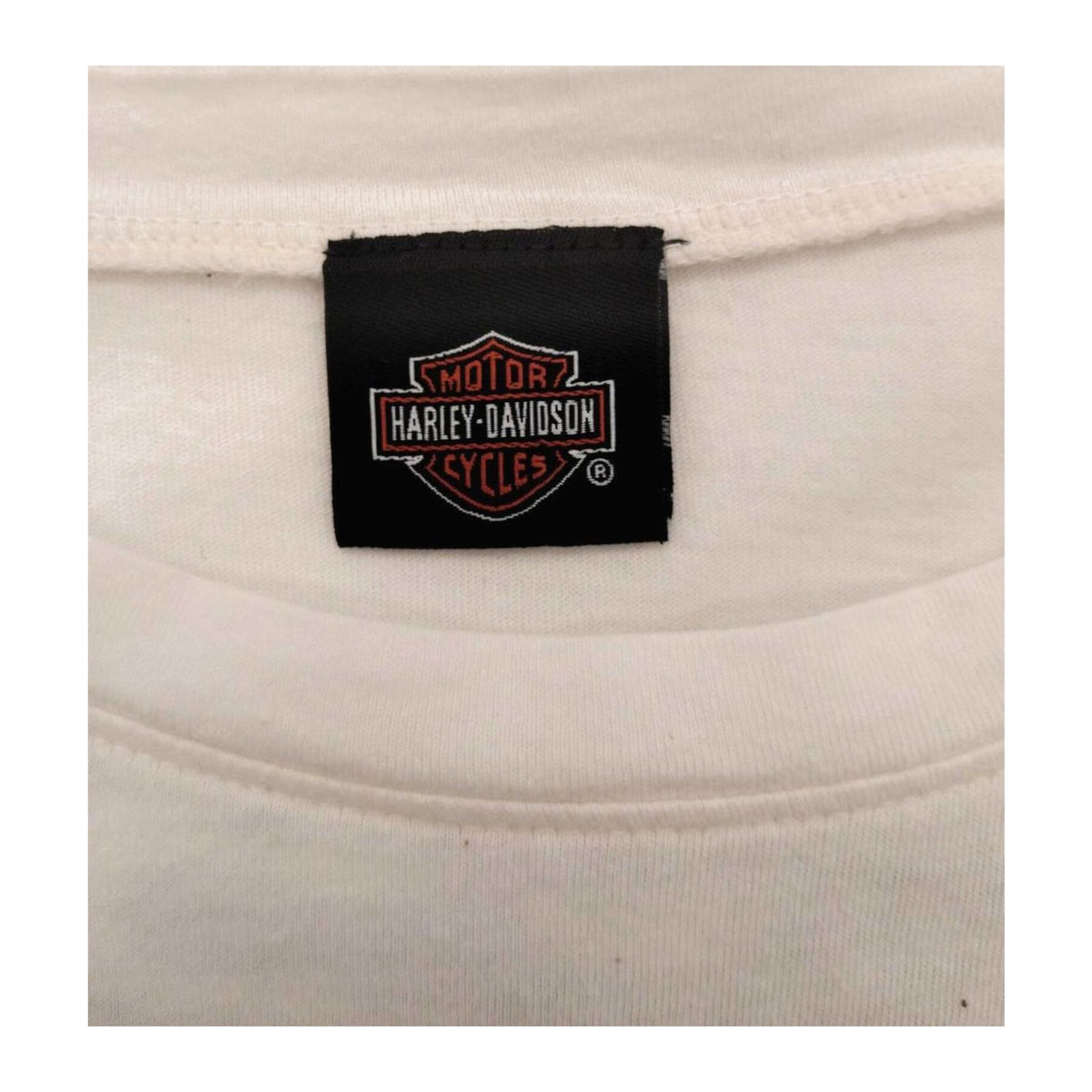 Vintage Harley Davidson Women's Vintage Logo Lace Trim Short Sleeve T Shirt White 2XL