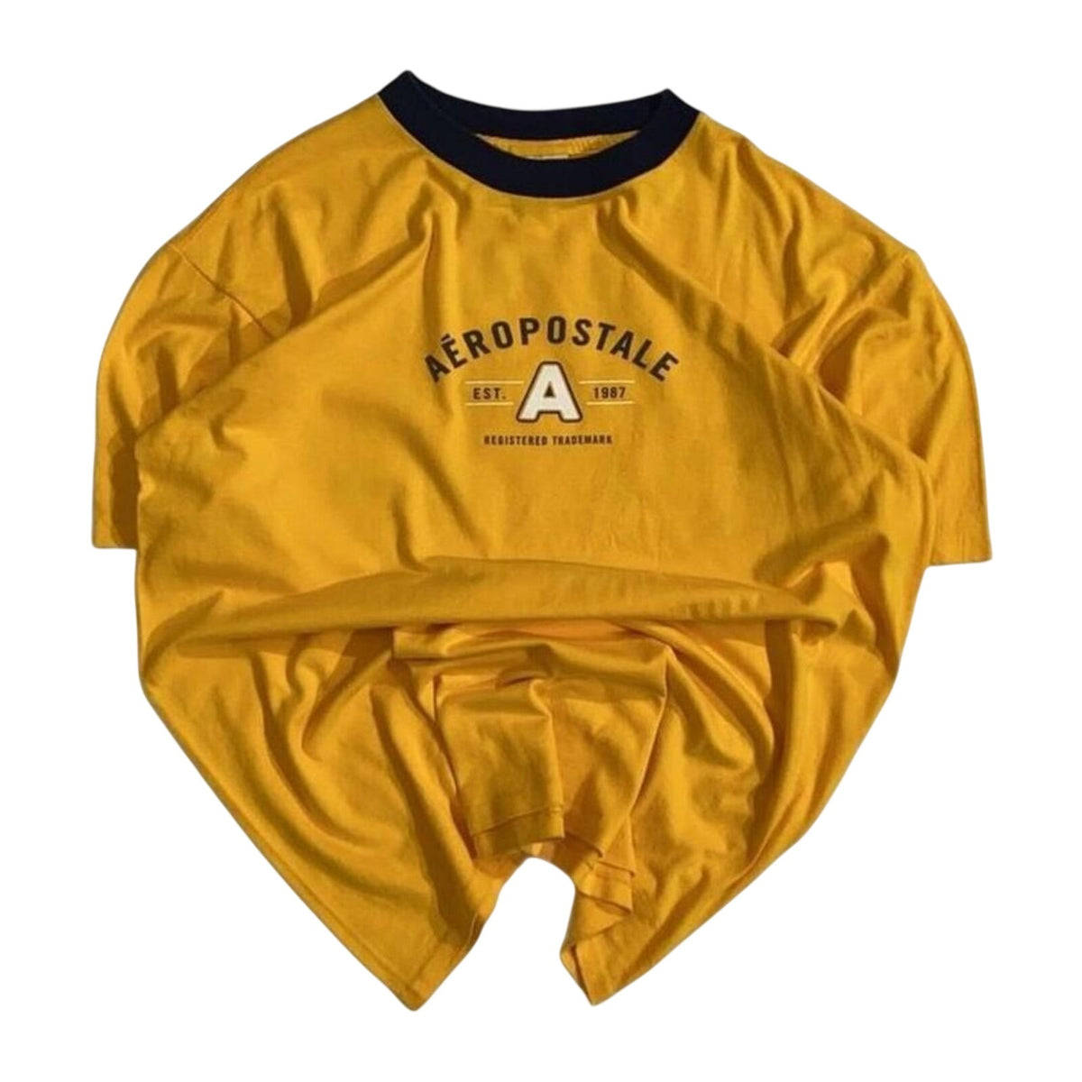 Aeropostale Men's Classic Graphic Logo Short Sleeve T Shirt Yellow M