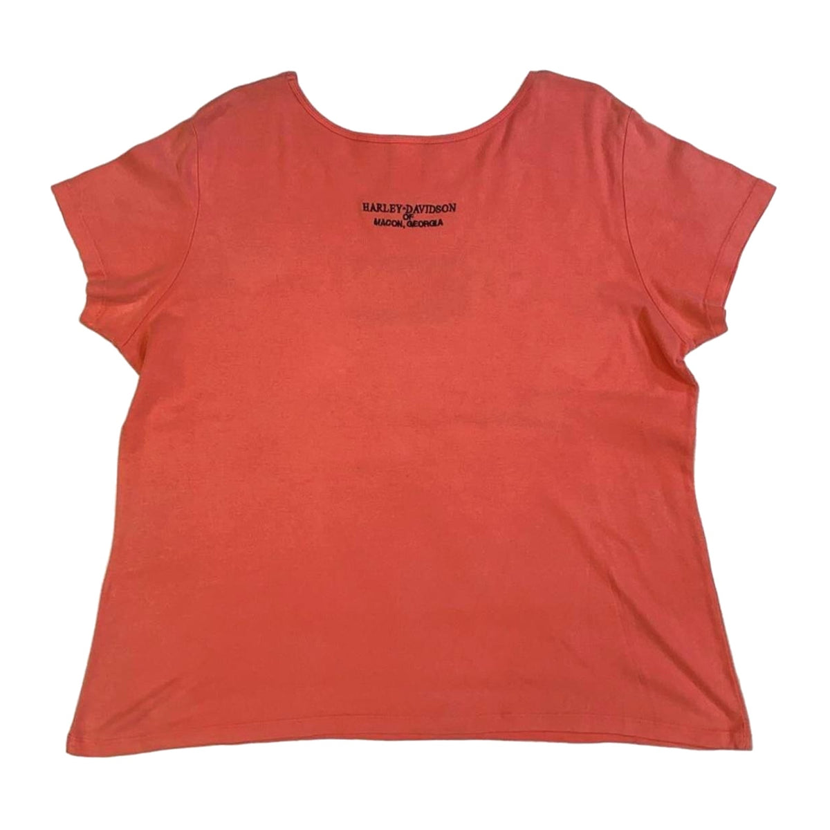 Vintage Harley Davidson Women's Peakaboo Cutout Short Sleeve T Shirt Apricot 2XL