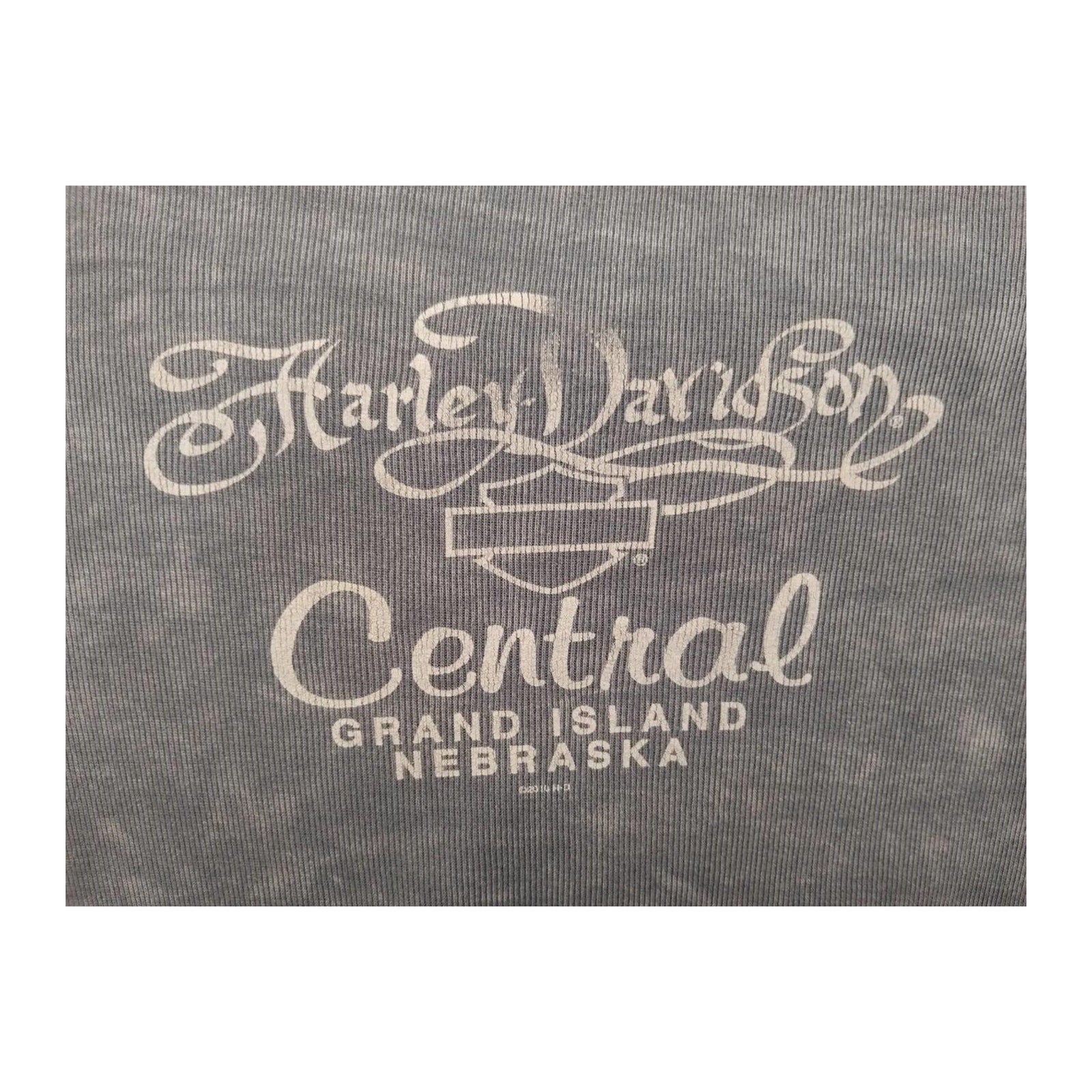 Harley Davidson Y2K Filigree Logo Long Sleeve T Shirt Grey 2XL
