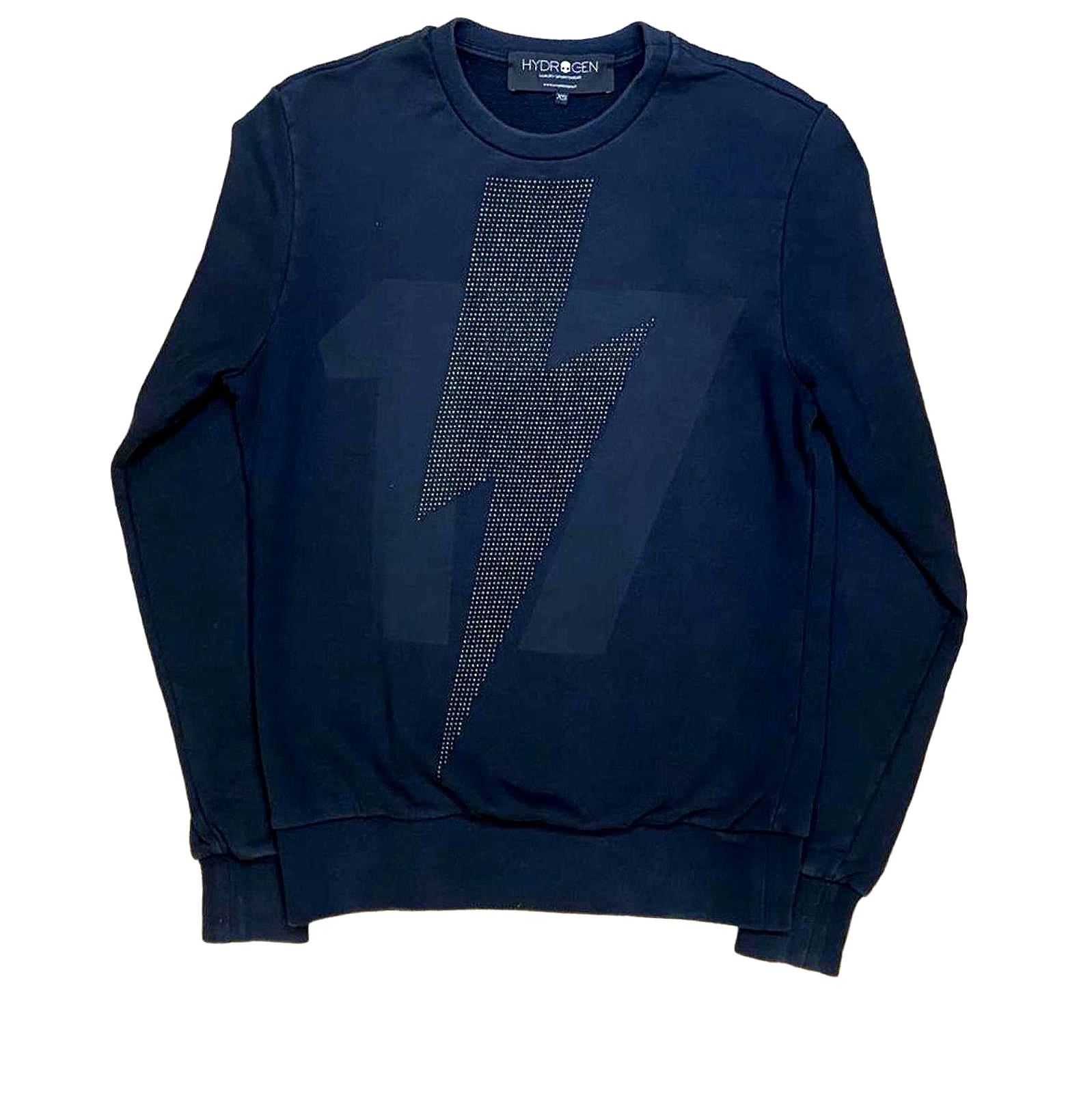 Hydrogen Rhinestone Crewneck Sweatshirt Black XS