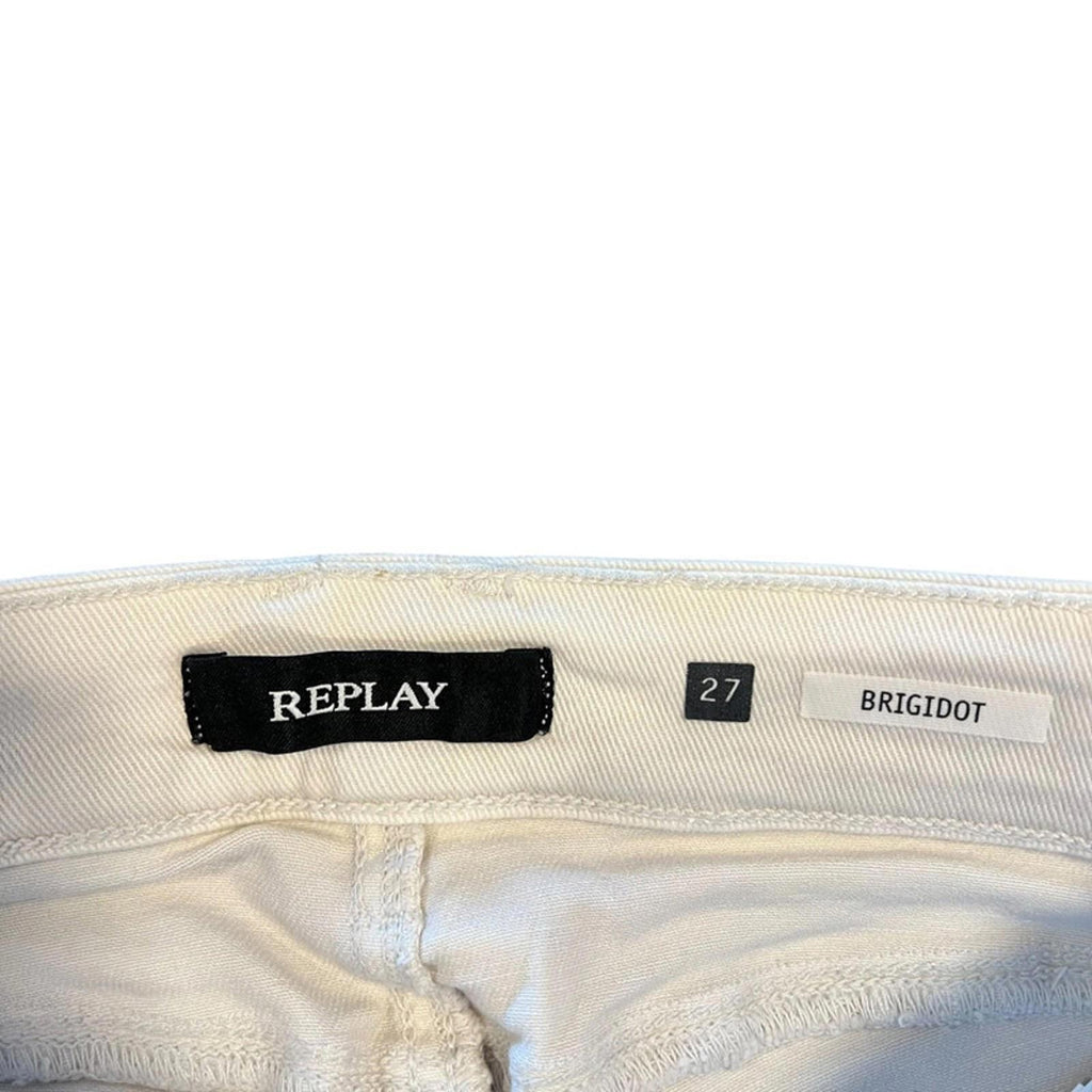 Replay 00s Indie Sleaze Zipper Pocket Skinny Denim Jeans White 4