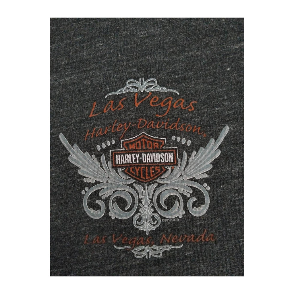 Harley Davidson Live to Ride Flame Graphic Short Sleeve V Neck T Shirt Grey XL
