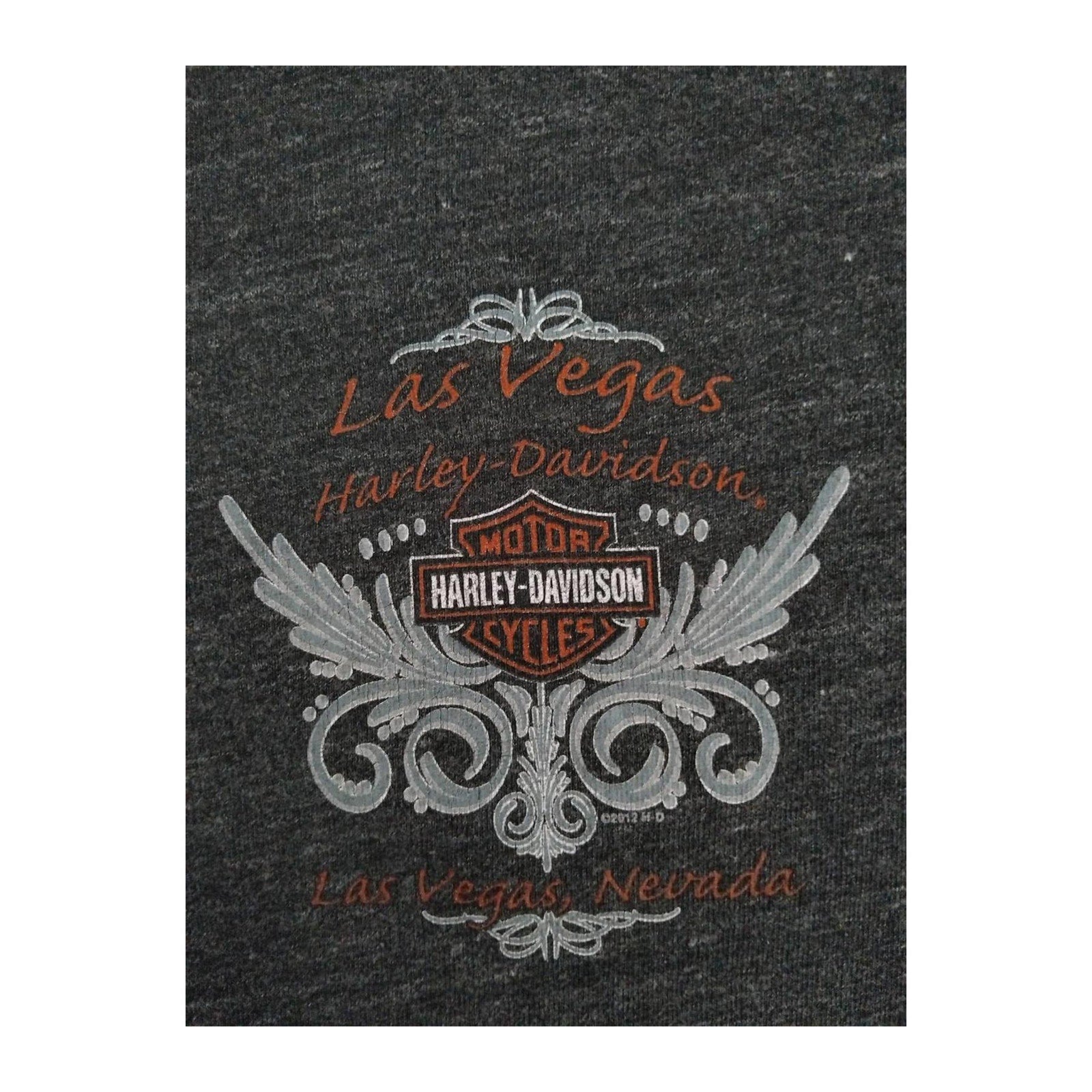 Harley Davidson Live to Ride Flame Graphic Short Sleeve V Neck T Shirt Grey XL