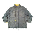Goose Down Jacket Quilted Heavy Winter Vintage 1980's Coat Blue L