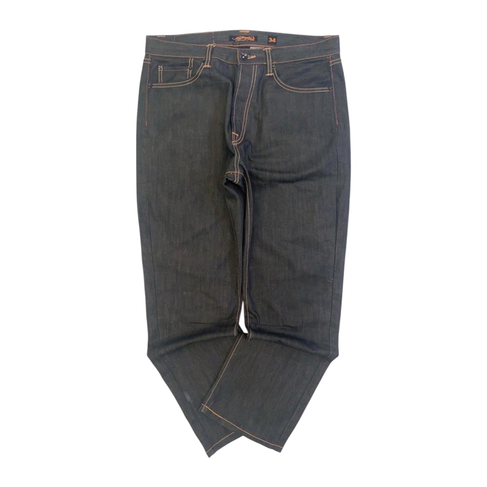Ed Hardy Y2K Embroidered Dark Wash Denim Jeans W34 L34