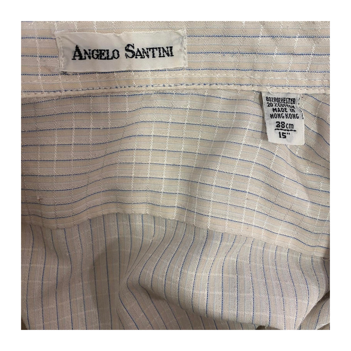 Angelo Santini Vintage Window Plaid Button Up Cream L