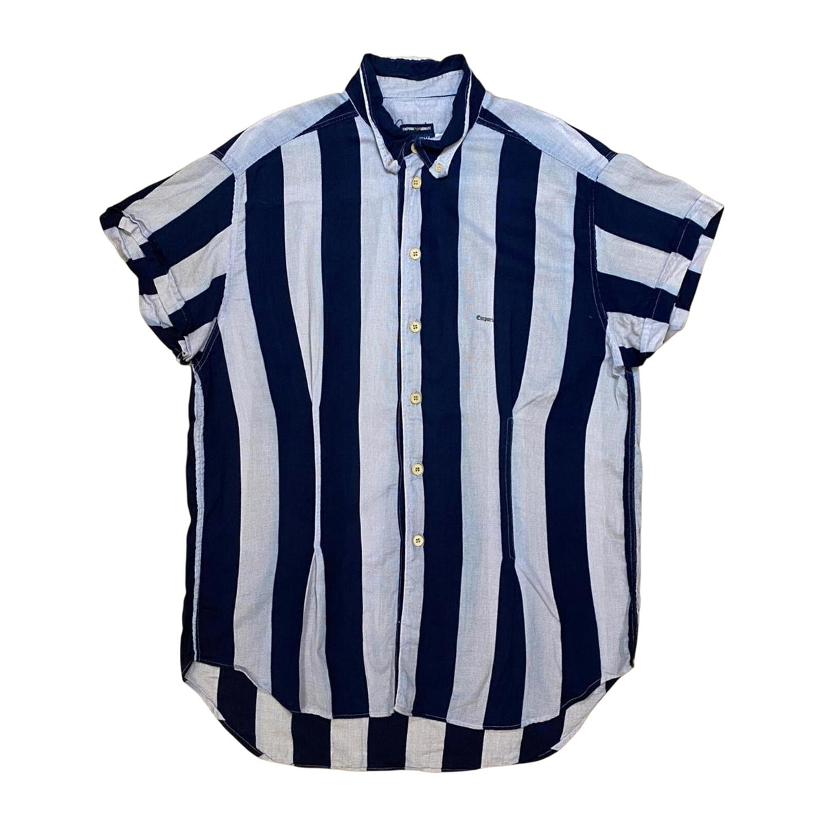 Emporio Armani Classic 90s Light Cotton Striped Button Up Beige M