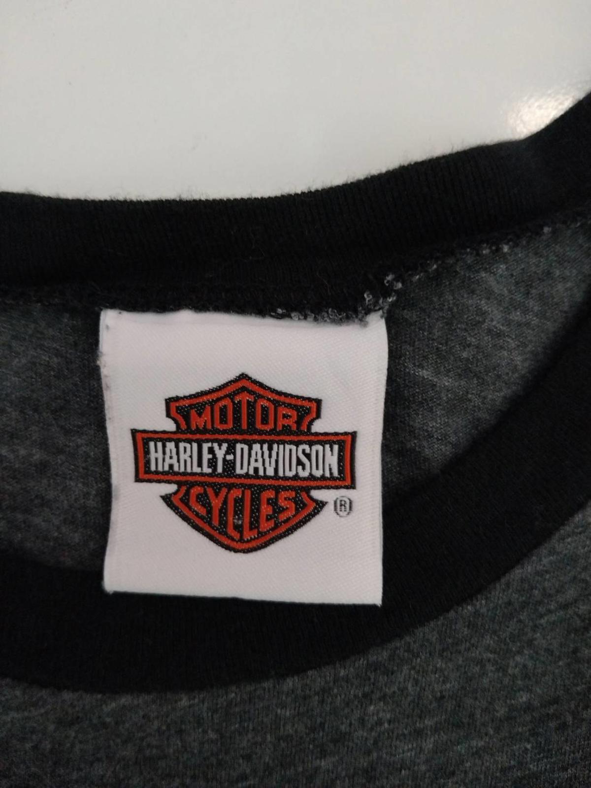 Harley Davidson Women's Contrast Rib Short Sleeve T Shirt Grey 2XL