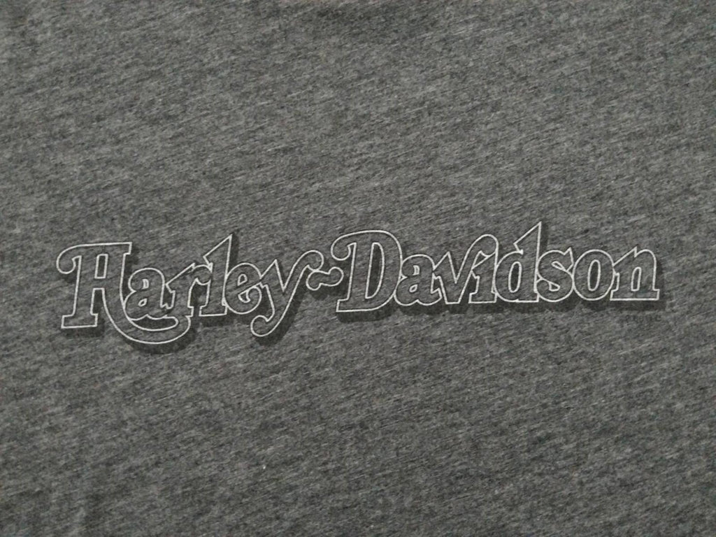 Harley Davidson Women's Contrast Rib Short Sleeve T Shirt Grey 2XL