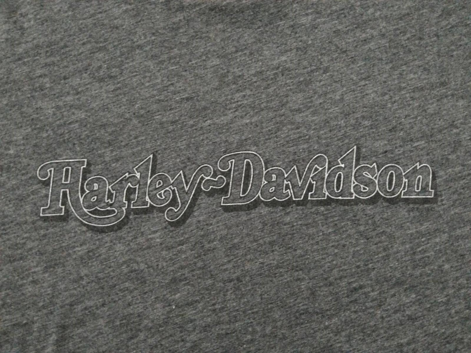 Harley Davidson Women's Contrast Rib Short Sleeve T Shirt Grey 2XL