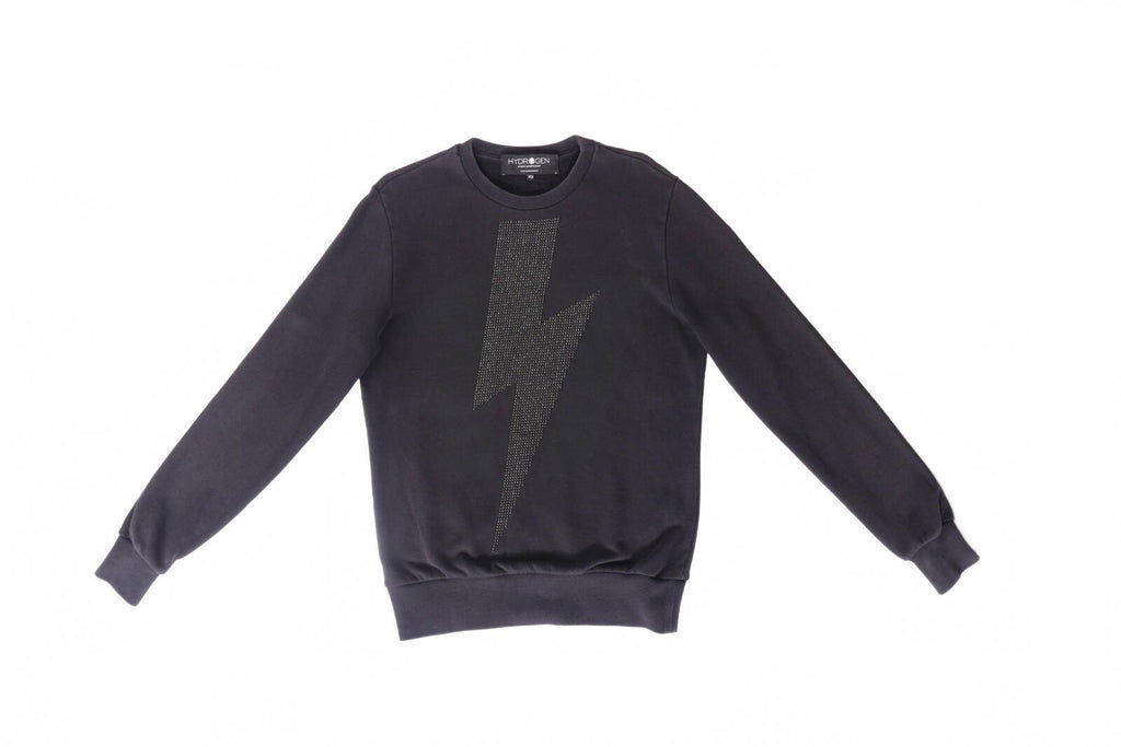 Hydrogen Rhinestone Crewneck Sweatshirt Black XS