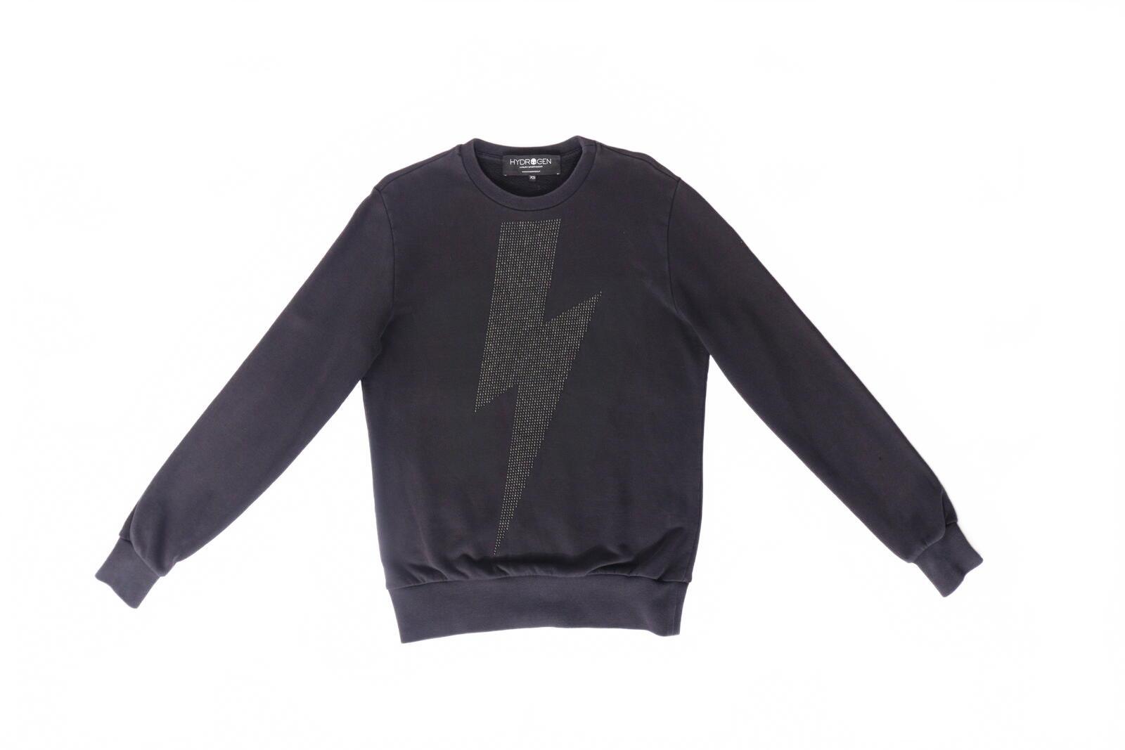 Hydrogen Rhinestone Crewneck Sweatshirt Black XS