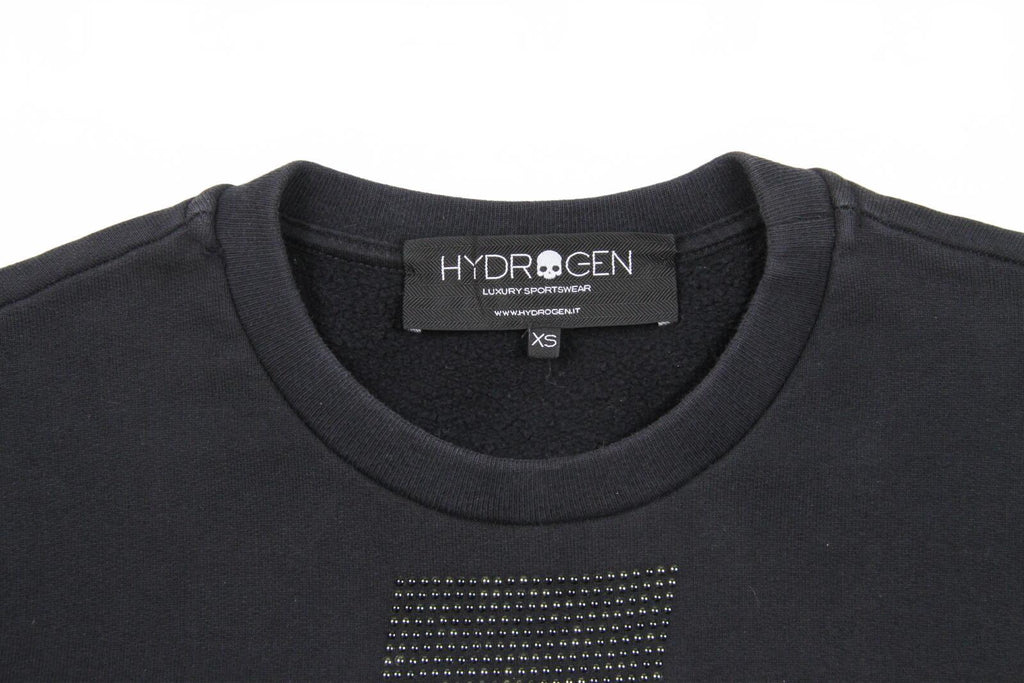 Hydrogen Rhinestone Crewneck Sweatshirt Black XS