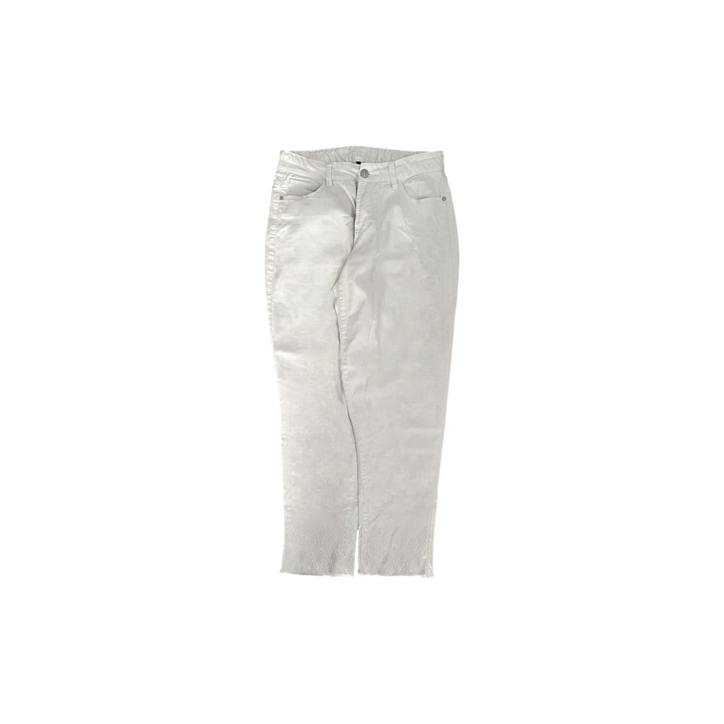 Massini Women's Cropped Capri Classic Denim Jeans White 6