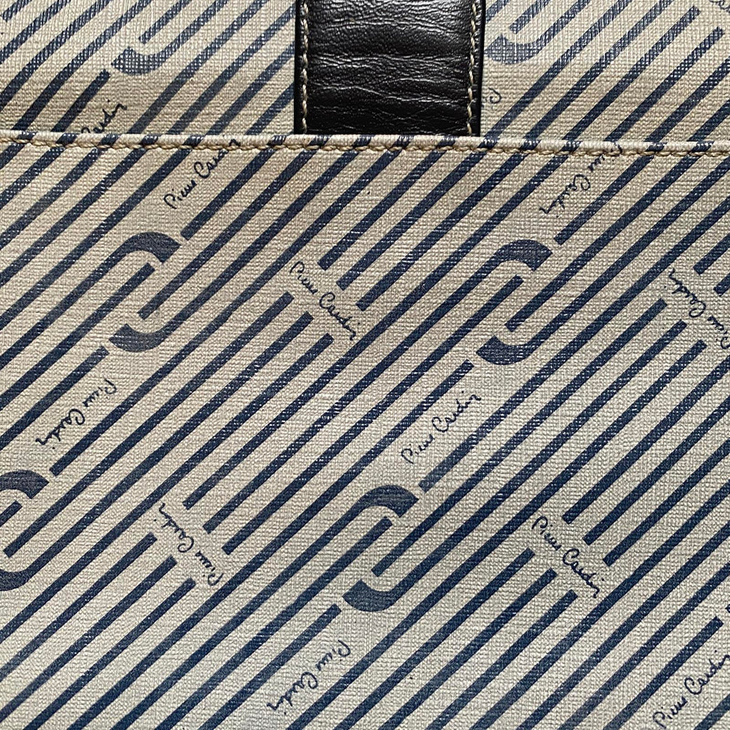 Pierre Cardin Vintage Leather Satchel Bag Navy