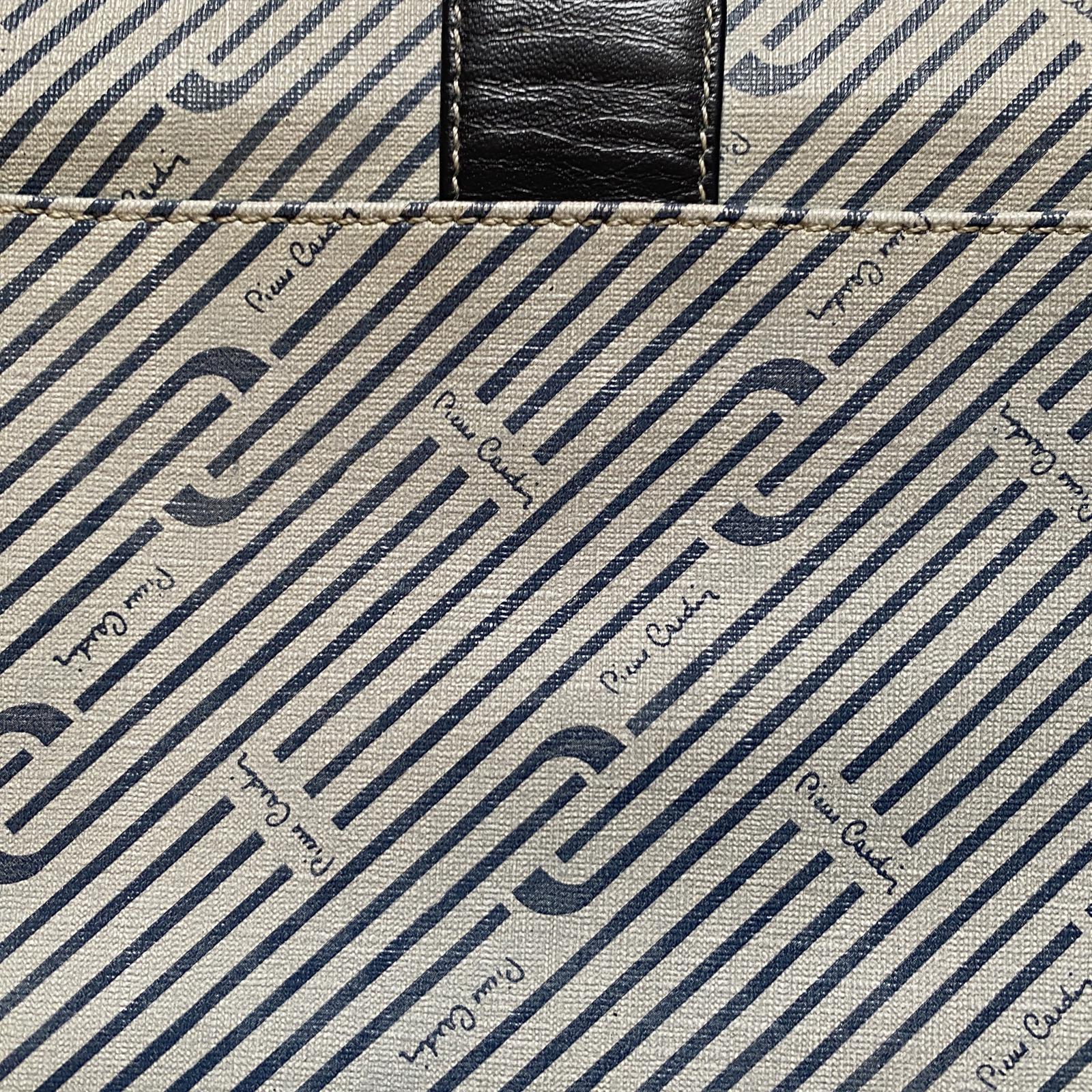 Pierre Cardin Vintage Leather Satchel Bag Navy