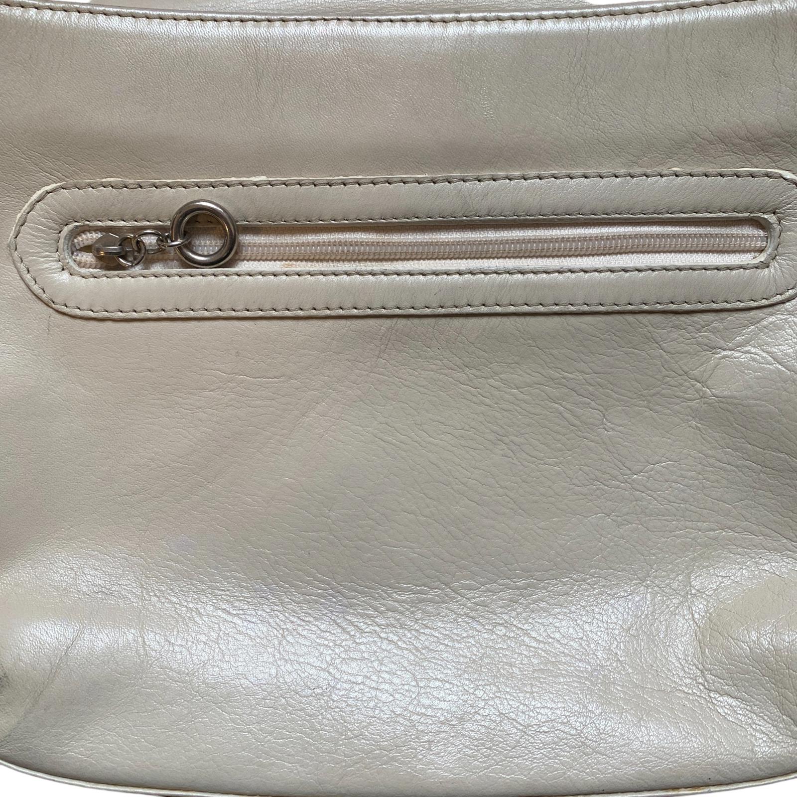Japanese 90s Vintage Leather Shoulder Bag Beige