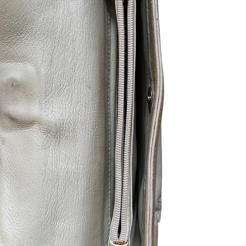 Japanese 90s Vintage Leather Shoulder Bag Beige