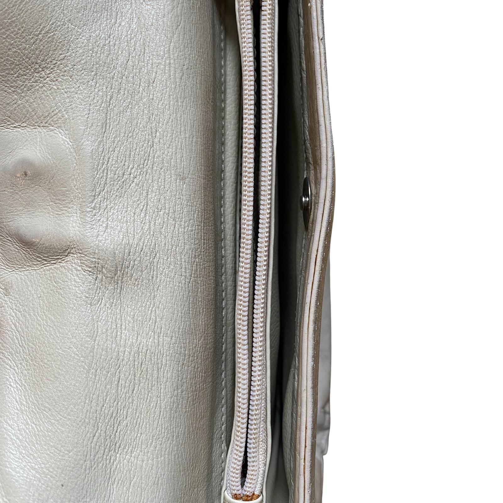 Japanese 90s Vintage Leather Shoulder Bag Beige