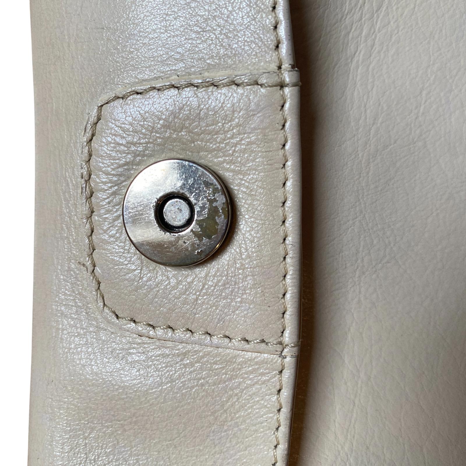 Japanese 90s Vintage Leather Shoulder Bag Beige