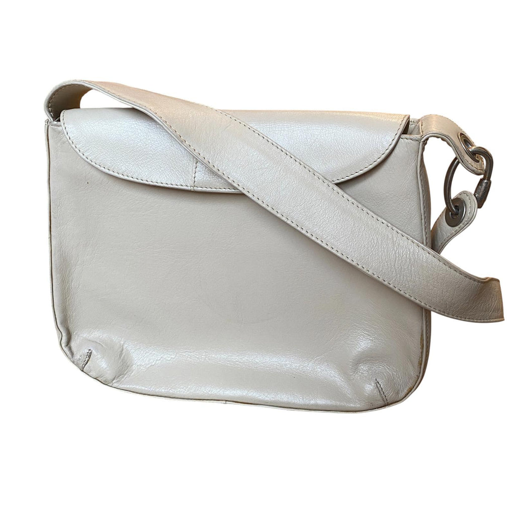Japanese 90s Vintage Leather Shoulder Bag Beige