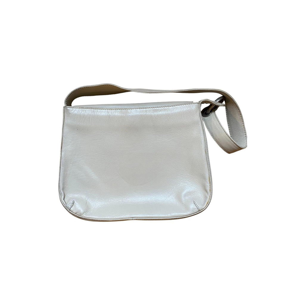 Japanese 90s Vintage Leather Shoulder Bag Beige