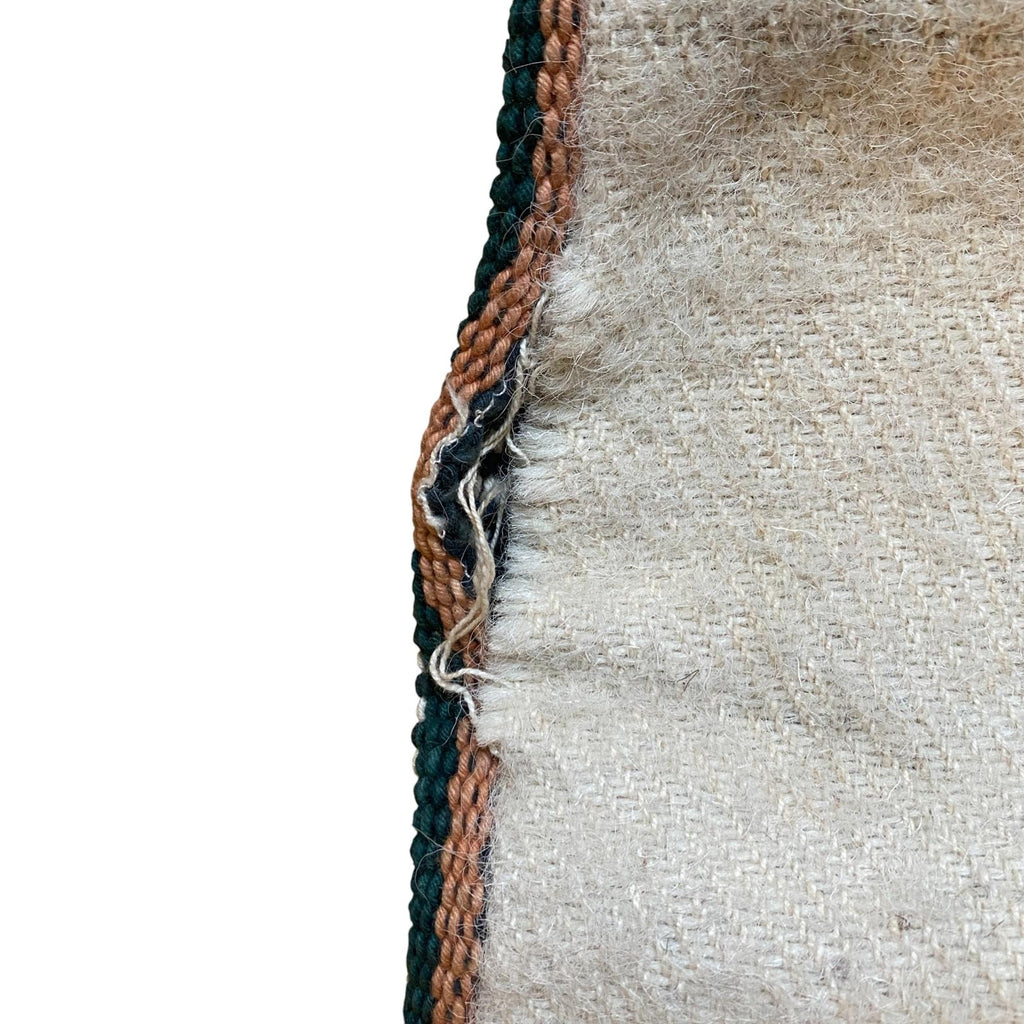 Japan Vintage Woven Wool with Knitted Accent Tote Bag Cream