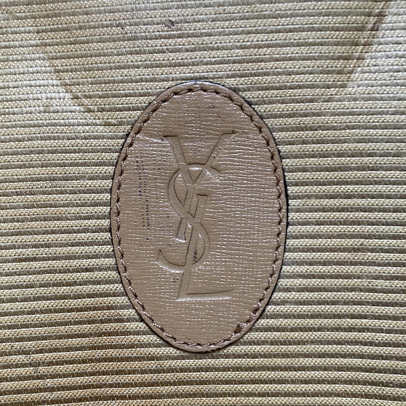 YVES SAINT LAURENT 1980's Vintage Clutch Bag Khaki
