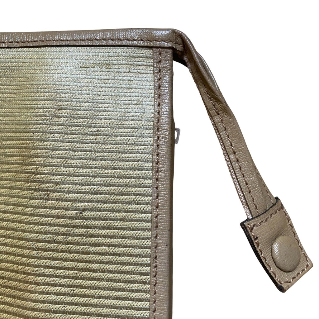 YVES SAINT LAURENT 1980's Vintage Clutch Bag Khaki