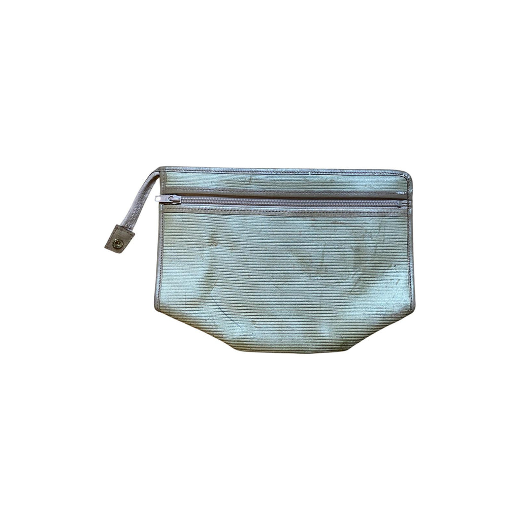 YVES SAINT LAURENT 1980's Vintage Clutch Bag Khaki