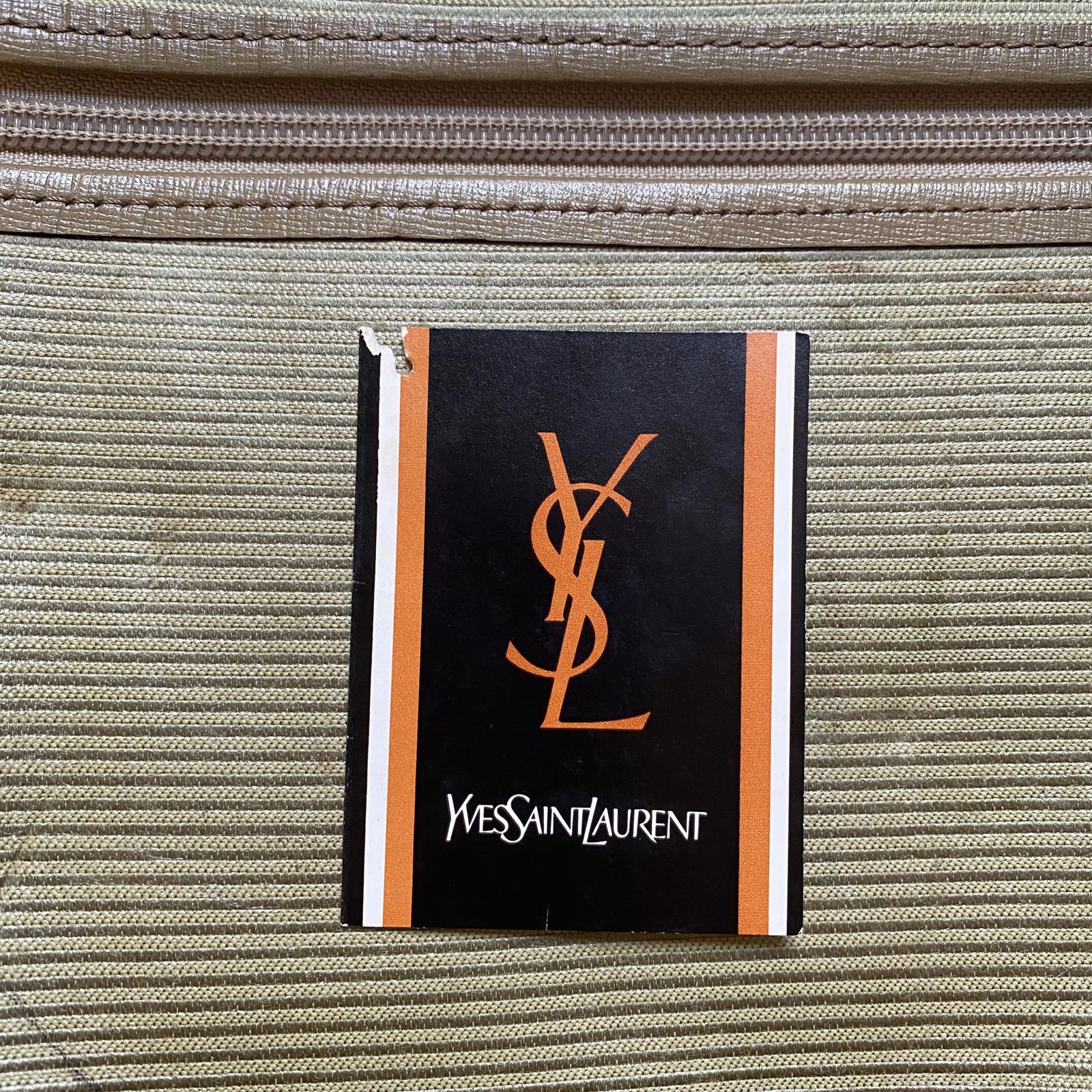 YVES SAINT LAURENT 1980's Vintage Clutch Bag Khaki