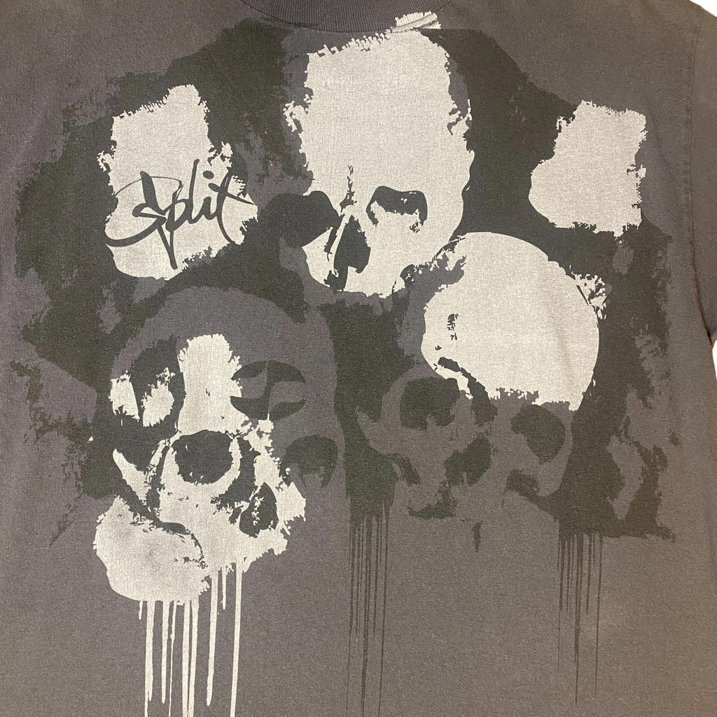 Split Skateboards Y2K Skull Short Sleeve T Shirt Grey M