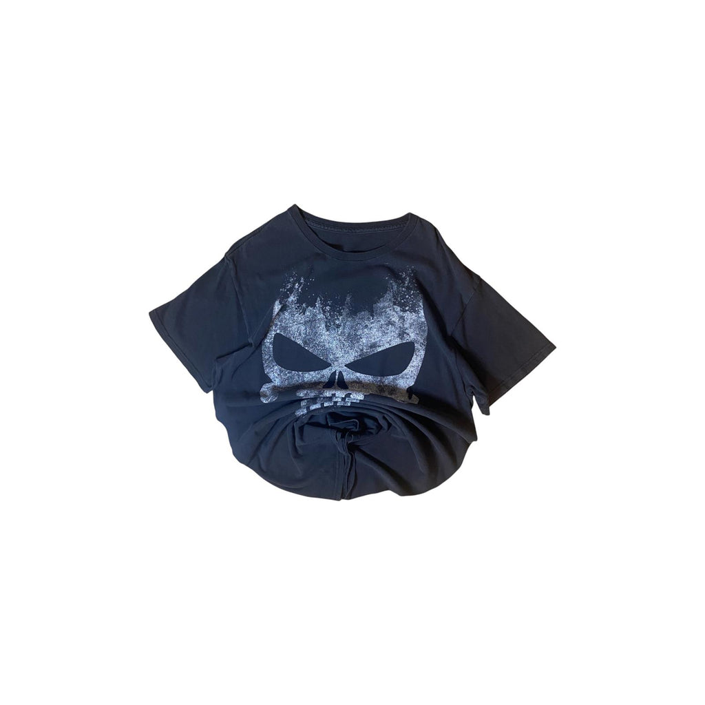 Punisher Skull Y2K Short Sleeve T Shirt Black M