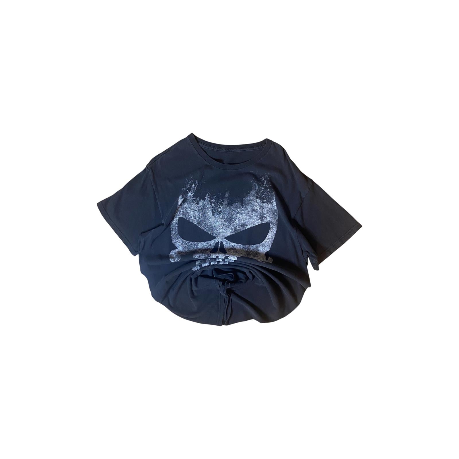 Punisher Skull Y2K Short Sleeve T Shirt Black M
