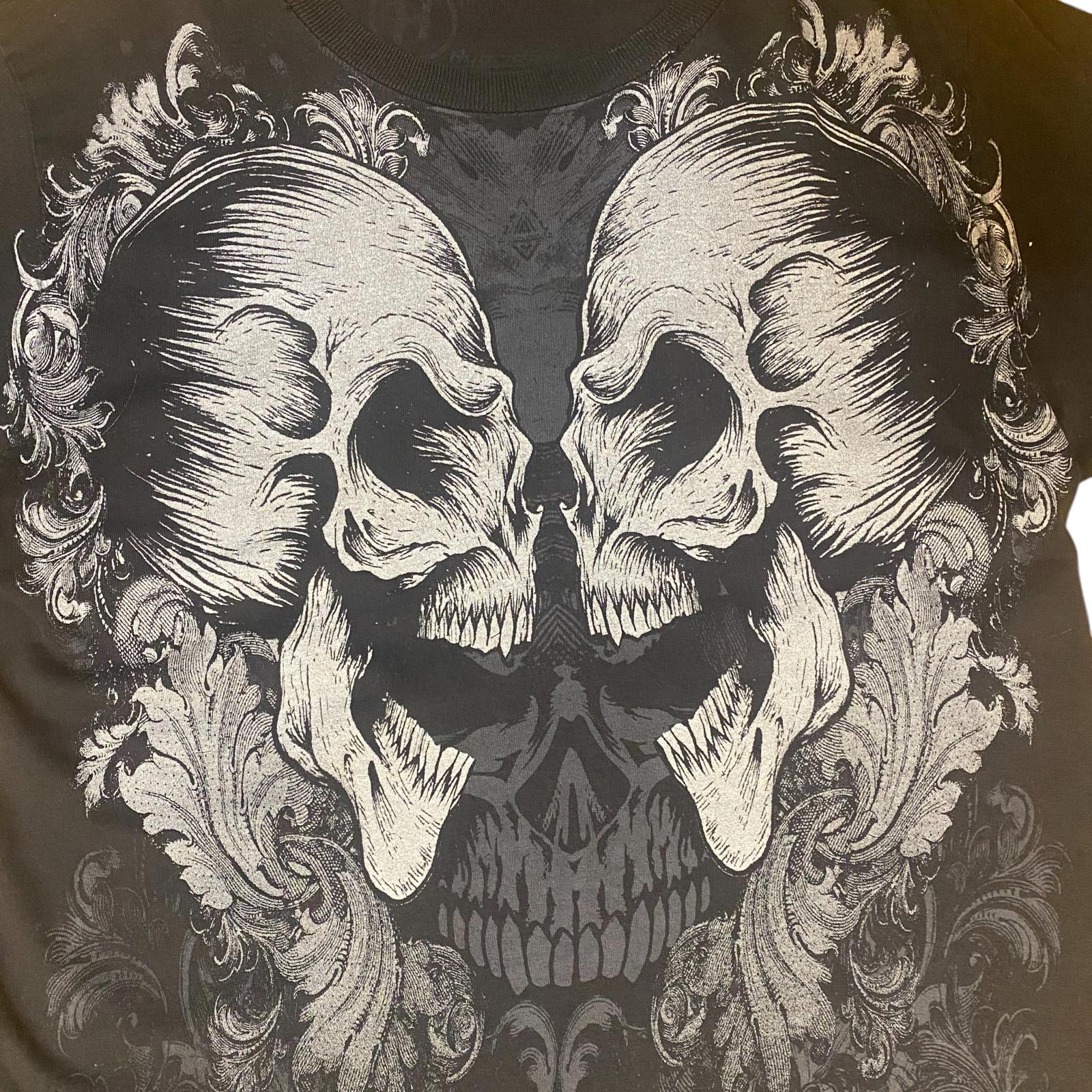 Y2K Skull2SKull Graphic T Shirt Black M