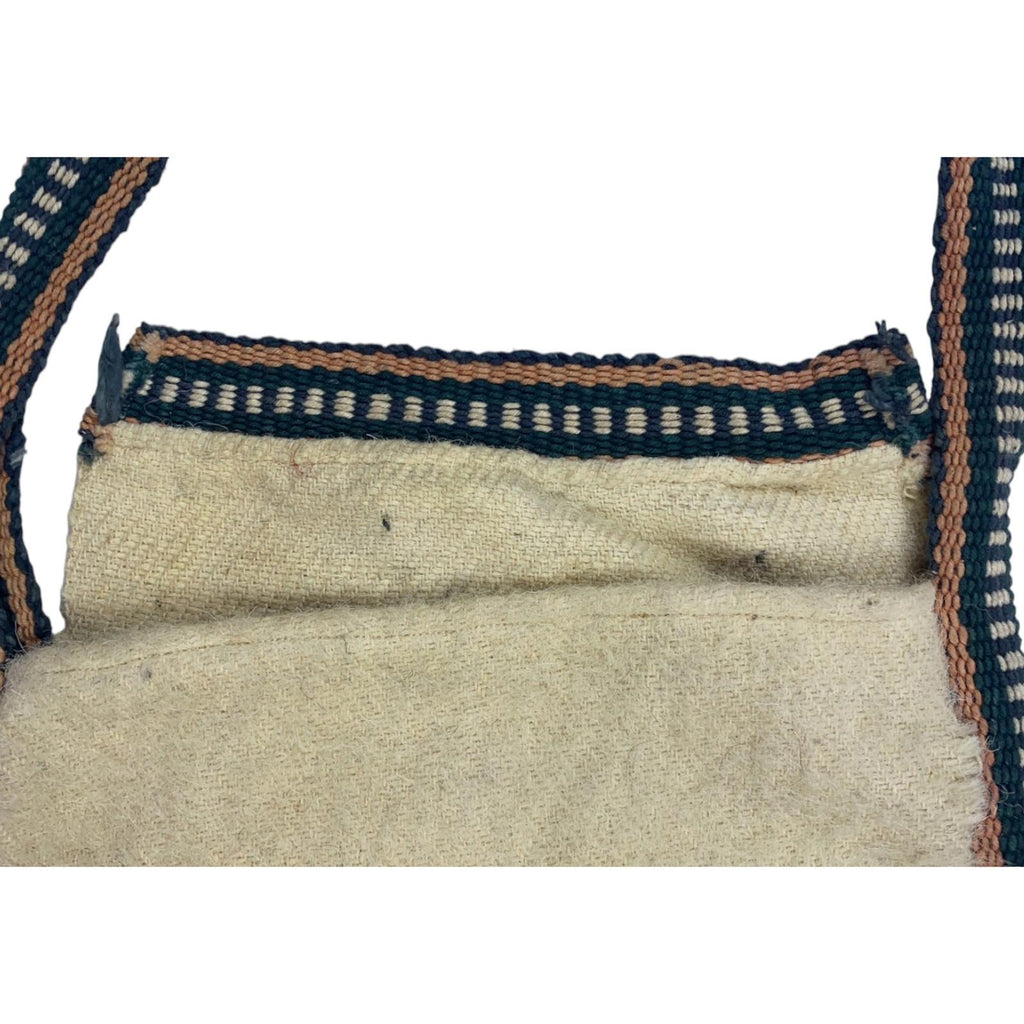 Japan Vintage Woven Wool with Knitted Accent Tote Bag Cream