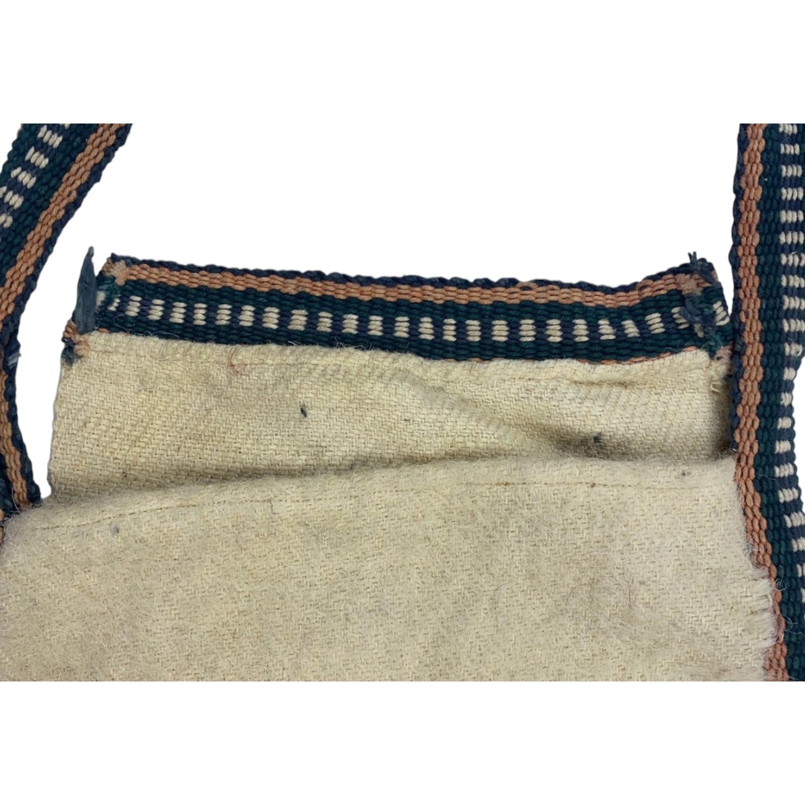 Japan Vintage Woven Wool with Knitted Accent Tote Bag Cream