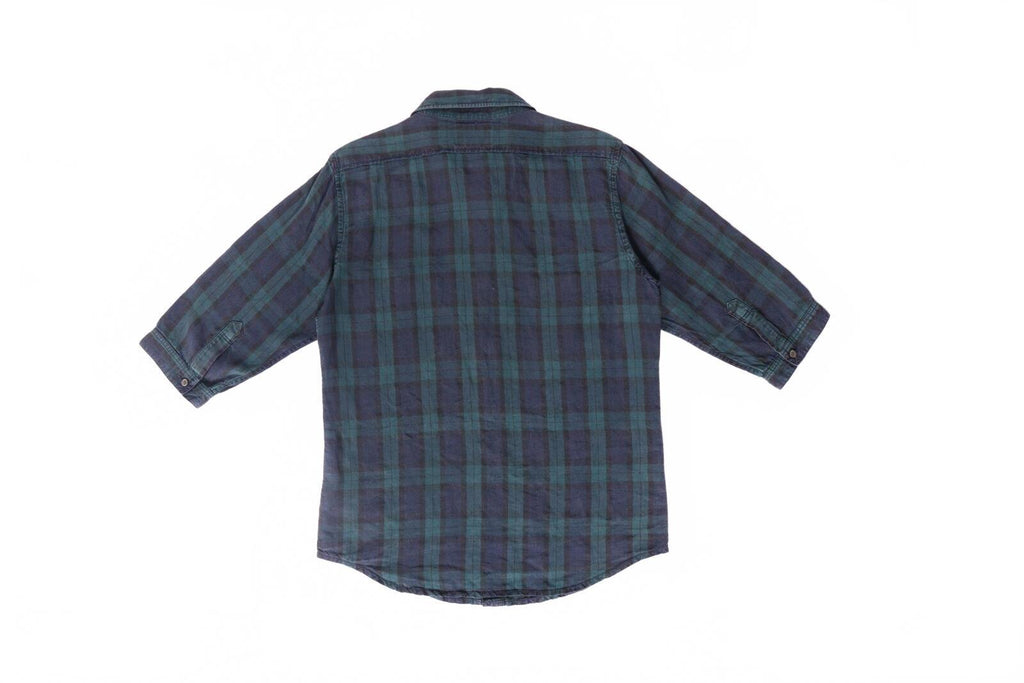 Nom De Guerre Quarter Sleeve Button Up Plaid Shirt Green M